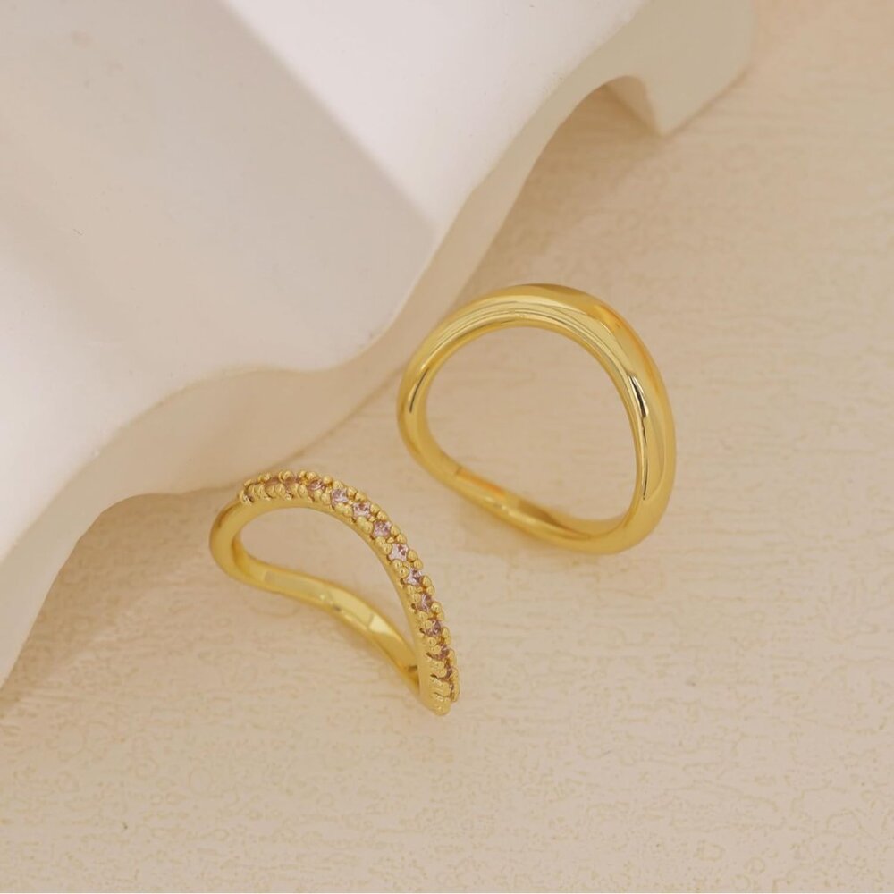 Versatile Chunky Gold Stackable Rings For Women -… - image 7